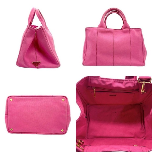 Prada Canapa Crossbody & Tote W Original Strap Pink - Picture 5 of 15